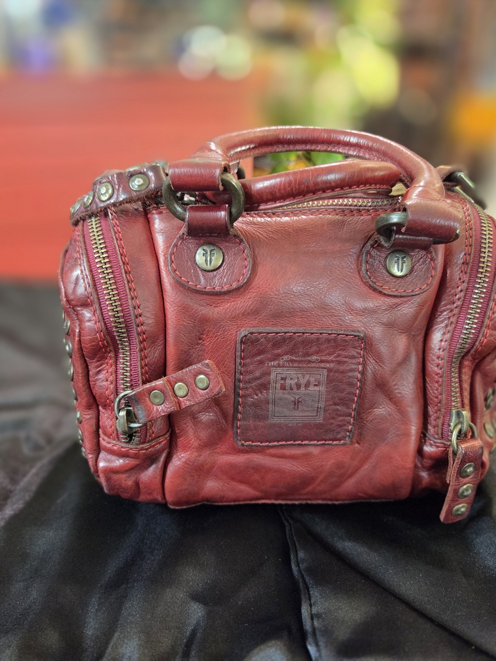 FRYE Red Leather Mini Satchel - Women's Bag